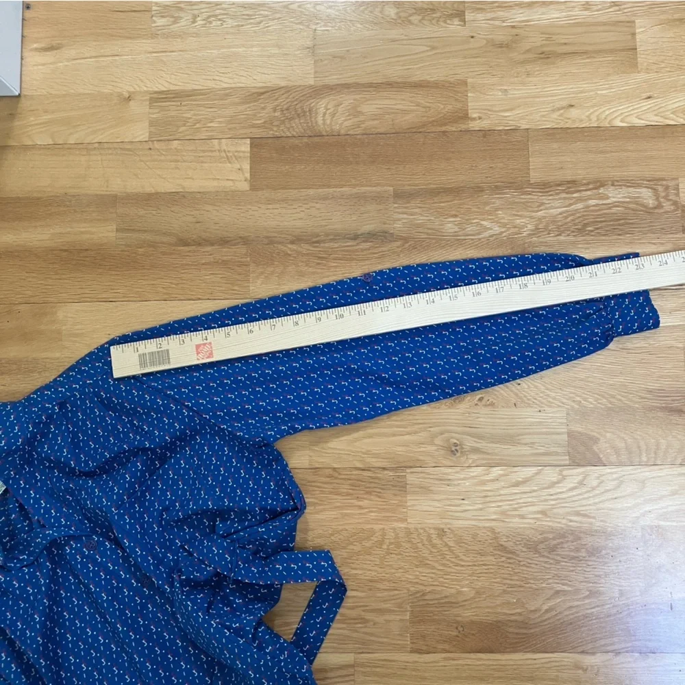 Vintage Raoul Elegant Patterned Blue Women's Dress - Picture 11 of 11